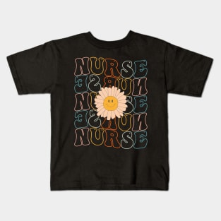 Retro Groovy Nurse Life For Women Nursing For Nurses Week Kids T-Shirt